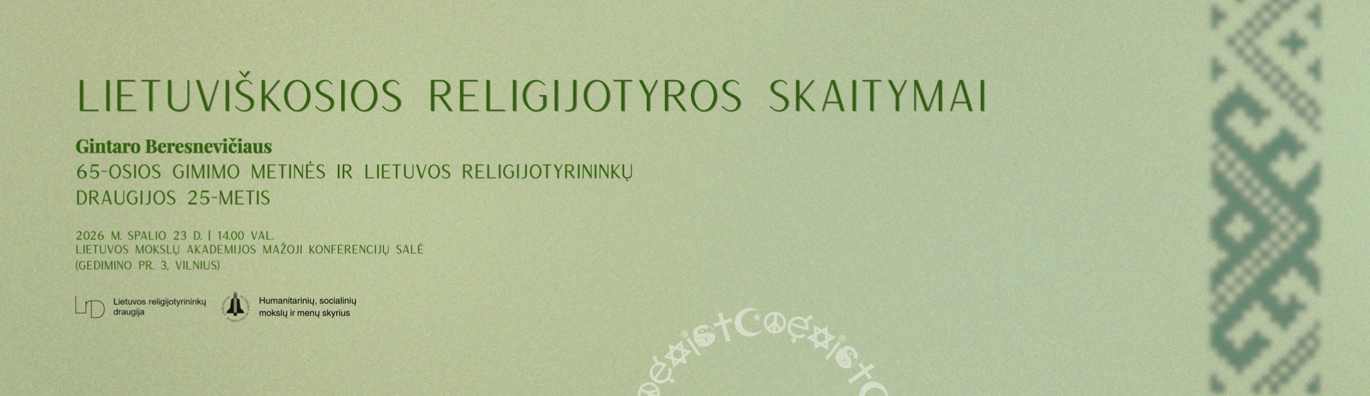 Lietuviškosios religijotyros skaitymų plakatas
